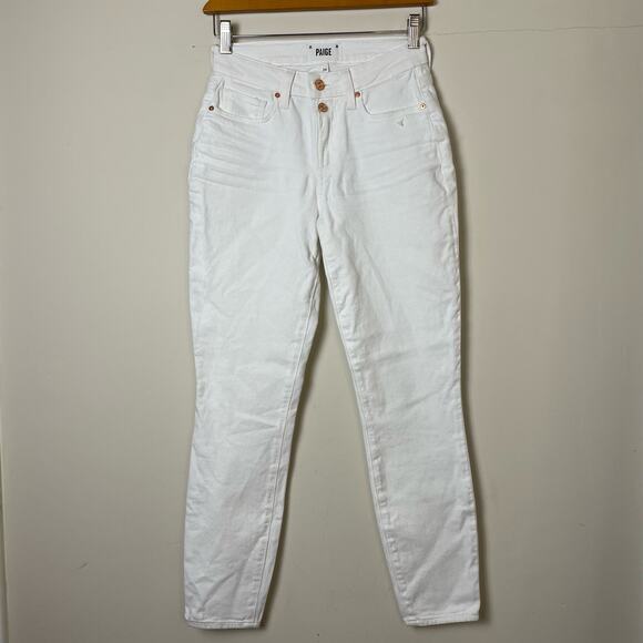 PAIGE Flaunt Denim Bombshell Ankle Blanchette Curvy White Jeans Size 24 NWOT - Picture 2 of 11